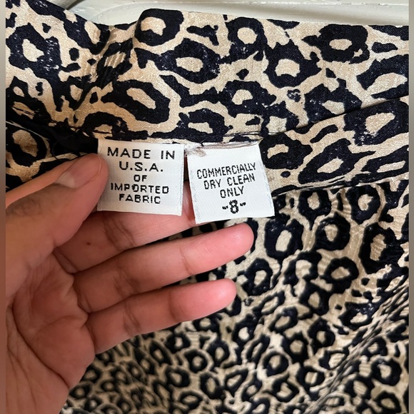 Silk leopard print skirt with ruffle hem- midi length on petites - Picture 2 of 2